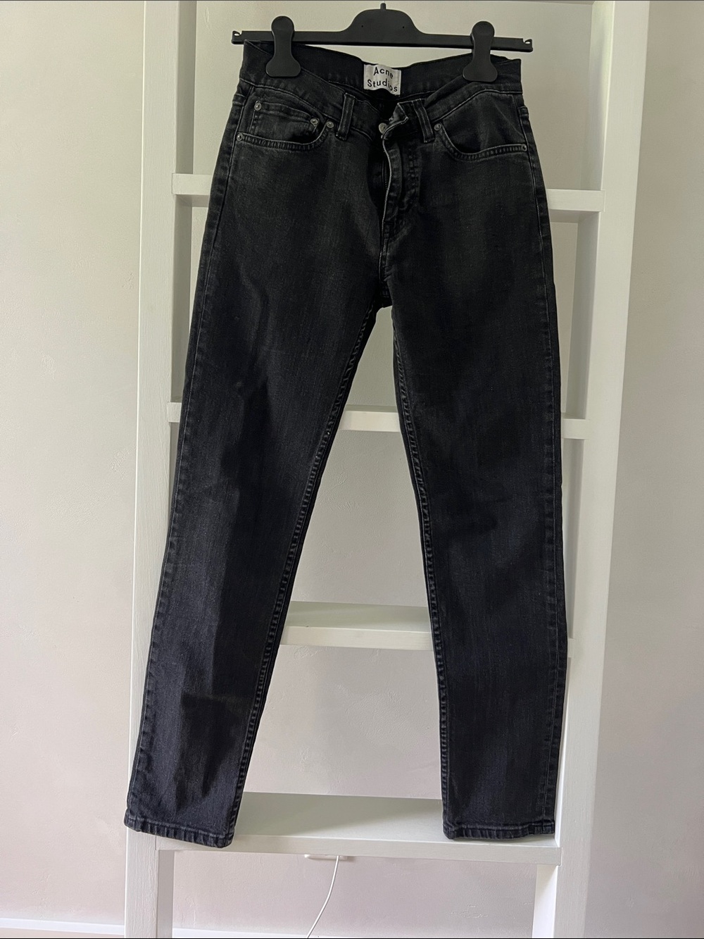 Acne Ace Used Cash Straight Jeans in Washed Black